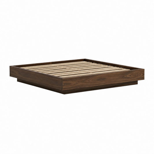 Doppelbett Bettgestell Nussbaumfurnier rechteckig 180 x 200 cm mit Lattenrost